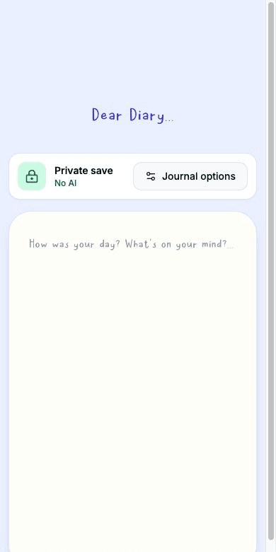 Current Echo journal privacy choice displayed on a phone